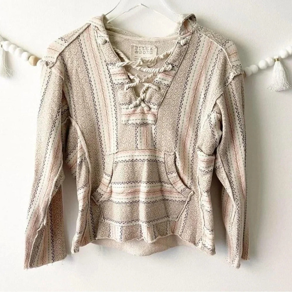 Billabong Tops - Billabong Lace Up Baja Hippie Hoodie Sweatshirt Beach Rasta Lounge Size XSMALL